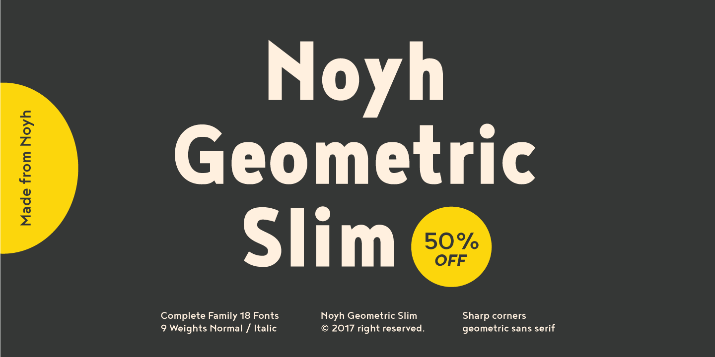 Przykład czcionki Noyh Geometric Slim Medium